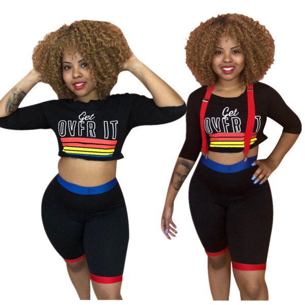 Crop Tops + Midi Shorts Fashion Sets YT3025