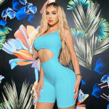 Sexy One Shoulder Waistless And Backless Solid Color Jumpsuit P1737651