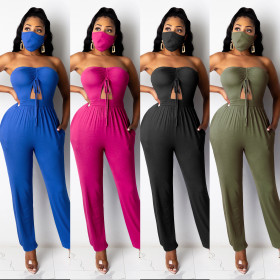 Sexy style leggings ladies jumpsuit drawstring (including mask) XZ3661