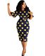 Fashion Casual Polka Dot Midi Dress W8168