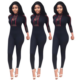 Sport Women Perspective High Waist Bodycon Jumpsuits ED8016