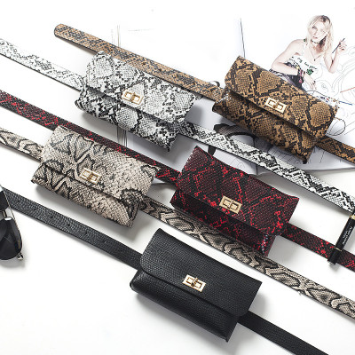 Snakeskin Women's Belt Belt Pouch Thin Belt PD997