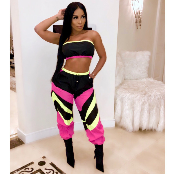 Strapless Women 2 Pcs Tracksuit ALS076