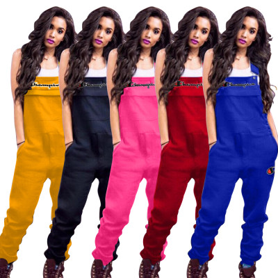 Casual Solid Color Women Strappy Jumpsuit For Daily Wear QQ5075