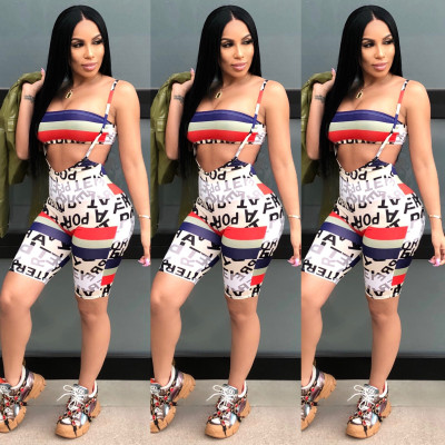 Newest Suits Crop Top Condole Belt Bodycon Pants CY1092