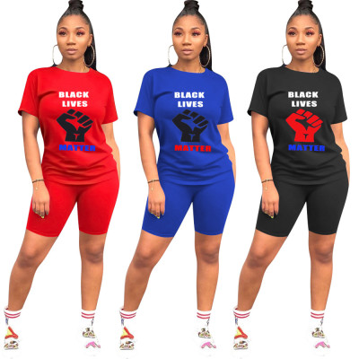 Women's fashion casual letter printing two-piece set KK8203