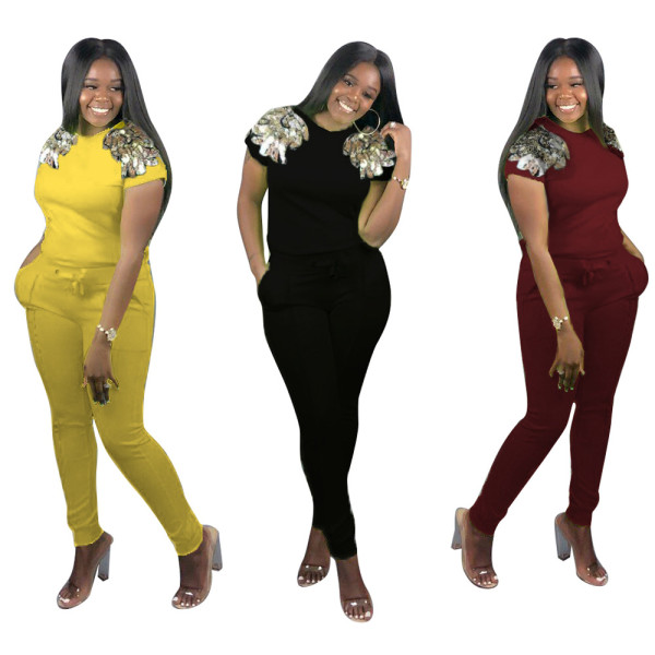 Fashion Sequin Patchwork Bodycon 3 Colors Women Outfits DN8243