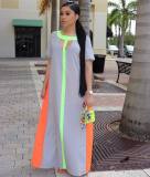 Splicing short-sleeved dress OMM1057