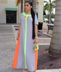 Splicing short-sleeved dress OMM1057