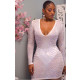 Colorful diamond mesh perspective deep V-neck nightclub dress XYZ3302