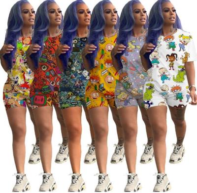Cartoon print leisure home two-piece set CY8539