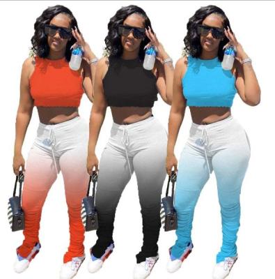 Sexy women's gradient two-piece split fold CQ019