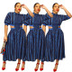 National Style Hollow Out Half Sleeves Printing Dress YT3097