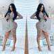 Deep V Irregular Dovetail Dress Slim Fit WMZ2541