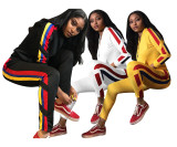 New Arrival Comfy Autumn Winter Colors Patchwork Tracksuits LM056
