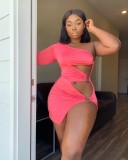 Factory Price Sexy One Shoulder Mini Dresses BS1066