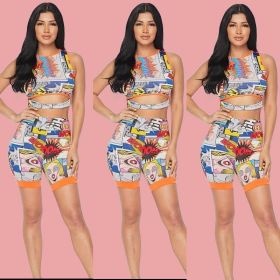 Stylish Cartoon Pattern Bodycon Outfits For Girls YX9116