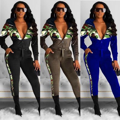 New Design Bodycon Trendy Winter Zipper Ladies Jumpsuit MDF5107