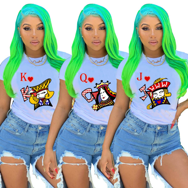Print out the short-sleeved top cartoon R6300