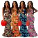 Sexy digital printing fashion wind wrapped dress SMR9322