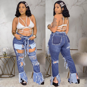 Sexy hole, trend, cowboy, nightclub pants AN001