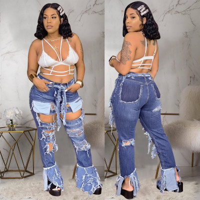 Sexy hole, trend, cowboy, nightclub pants AN001