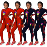 Outdoor Women Drawstring Slim Fitting Hooded Sport Sets FA7033