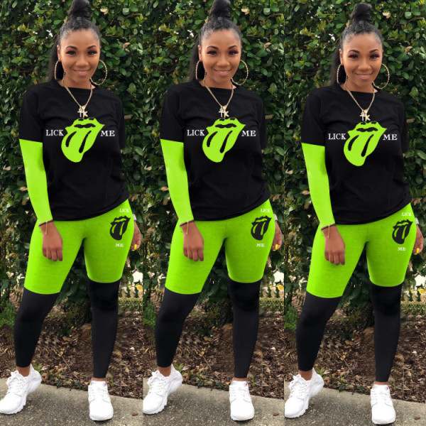 Autumn and winter new sports letters fake two-piece two-piece MTY6317