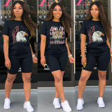 Casual fashion solid color print Slim fit two-piece nightclub suit K3013