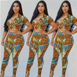 Sexy printed two-piece suit MN6009