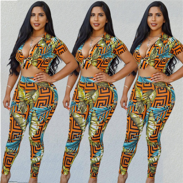 Sexy printed two-piece suit MN6009