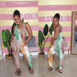 Casual vest printed and dyed jumpsuit M106702