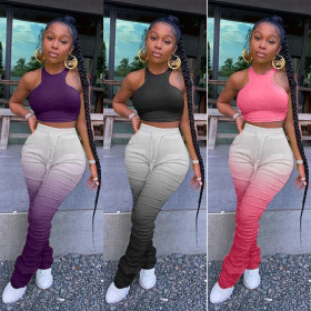 Tight-fitting vest pleated gradient sports fashion casual suit RSN756