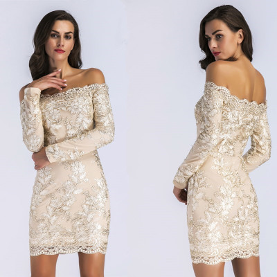 Women Embroidery Strapless Bodycon Dress YYM21778