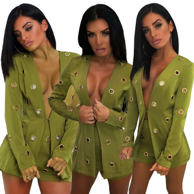 Office Ladies Short Suits Unique Coat Bodycon Shorts HHM6045
