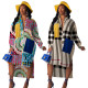 Colorful Printed Loose Overlay Casual Midi Dress For Ladies QQM3849