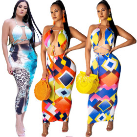 Hot Sexy Womnen Bandage Multicolor Long Dress CCY8107
