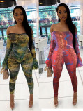 Sexy strapless snakeskin jumpsuit women's clothing LTK78019