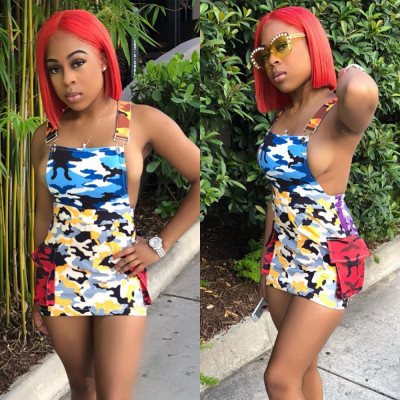 Promotion Camouflage Leisure Mini Dress With Straps MA6073