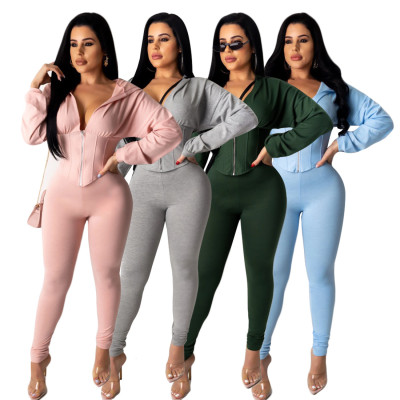 Waist leisure sports two-piece set YZ2133