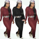 Wholesale Price Bodycon Split Knitting Maxi Dress Without Belt OMY5056