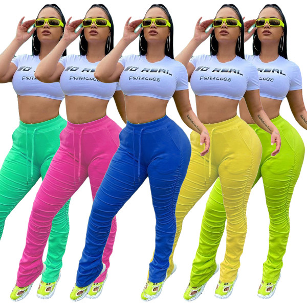 Women's pleated sports trousers YY5168