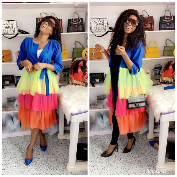 Colorful Sweet Mesh Multi-Layered Patchwork Tied Coat HM5266