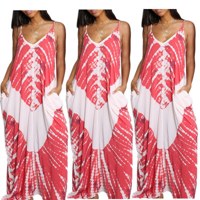 Casual Strapy Print Long Maxi Dress YYZ710