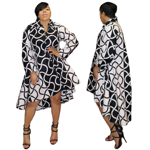 Loose Style Plus Size 3XL Midi Dress ML7142