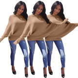 Casual Solid Loose Style Bat Tops YT3088