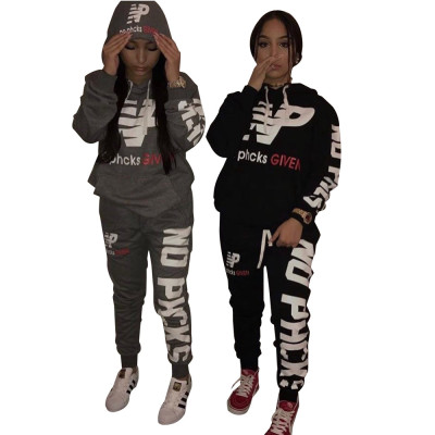 Hot Sale Letters Printing Track Suits Casual Hoodie Elastic Pants LS6186