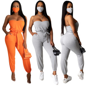 Women's solid color tube top suit YY5198