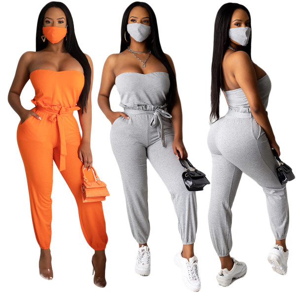 Women's solid color tube top suit YY5198