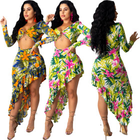Fashionable classic printed jacket women R6268